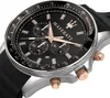 A close-up, angled shot of a Maserati chronograph watch against a white background. Anteprima dell’immagine prodotto