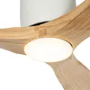 DeckenventilaTor Weiß mit Holz 131,5 cm inkl  LED Dimmbar Produktbild-Vorschau 2