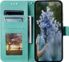 A flip case for a Samsung Galaxy S23 phone, open to reveal card slots and a picture of a child holding flowers. Produktbild-Vorschau
