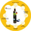 A bottle of black cumin oil is presented in a circular marketing graphic with various feature callouts. Produktbild-Vorschau