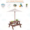 COSTWAY Kinder Sitzgruppe mit abnehmbarem Sonnenschirm, Produktbild-Vorschau 3