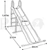 A diagram of a freestanding garden slide with dimensions indicated. Náhled obrázku produktu
