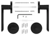 A flat lay of door hardware components, including handles, screws, and an Allen wrench, arranged on a white background. Produktbild-Vorschau