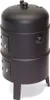 A black smoker grill with two doors and a lid sits on a white background. Produktbild-Vorschau