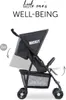 A black and gray stroller with a canopy, shown from the side. Anteprima dell’immagine prodotto