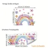 Handgemalte Regenbogen-Blumen Wandsticker – Selbstklebend. Produktbild-Vorschau 6