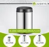A product image showing a silver automatic trash can with a black lid, with smaller circular images below displaying different sizes of the trash can. Náhľad obrázku produktu
