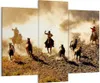Bild auf Leinwand - Leinwandbild - Cowboys Pferde Galopp - Produktbild-Vorschau 1