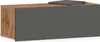 A hanging bedside table with a gray front and a wooden top and side. Produktbild-Vorschau