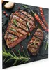 Wanduhr aus Glas mit Motiv Gegrilltes Steak- 30 x 30 cm - Produktbild-Vorschau 2