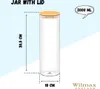 Wilmax Vorratsglas 2000 ml mit Bambusdeckel Transparent Produktbild-Vorschau 3