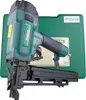 A green pneumatic nail gun and its green carrying case are displayed against a white background. Produktbild-Vorschau
