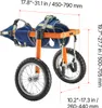 A diagram showing the dimensions of a dog wheelchair. Produktbild-Vorschau