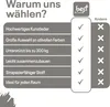 A comparison chart highlighting the features of a product compared to competitors. Produktbild-Vorschau