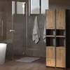 STIV Möbel | Hochschrank Bad Grau Matt / Eiche Wotan 165 cm Produktbild-Vorschau 6