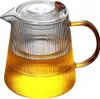 Teekanne gestreiftes Glas verdickter hitzebeständiger Produktbild-Vorschau 1