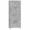 vidaXL Highboard Betongrau 69,5x34x180 cm Holzwerkstoff - Produktbild-Vorschau 3