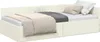 vidaXL Eckbettgestell mit Kopfteil Creme 90 cm x 200 cm Produktbild-Vorschau 1