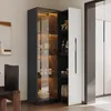 Merax Vitrine en verre avec LED, deux portes, armoire Voir les images du produit 1