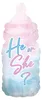 Folienballon Gender Reveal Rosa Blau Babyflasche 32 x 78 cm Produktbild-Vorschau 1