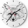 Wanduhr - Rund - Glasuhr - Wolf Kinder Skizze illustriert - Produktbild-Vorschau 1