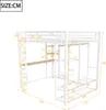 Metall-Hochbett mit Leiter 140*200 cm, Juniorbett Produktbild-Vorschau 2