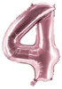 Folienballon Rosé 100cm Zahl 4 Produktbild-Vorschau 1