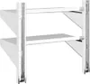 A product shot of a silver, two-tiered wall shelf made of stainless steel, presented against a white background. Anteprima dell’immagine prodotto
