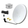 ARLI 60 cm SAT Anlage Weiß mit Single LNB 10 m Koaxialkabel Produktbild-Vorschau 1