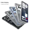 Multiple phone cases in different colors are stacked and angled, with one phone showing its screen. Náhled obrázku produktu