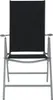 A front view of a black folding chair with a gray metal frame. Náhled obrázku produktu