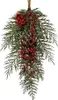 Künstlicher Zweig 50cm mit Zapfen und roten Beeren Produktbild-Vorschau 2