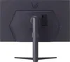 The back of a black computer monitor with a stand. Produktbild-Vorschau
