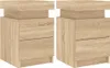 Two identical wooden nightstands displayed side-by-side against a white background. Náhľad obrázku produktu