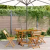 vidaXL Gartenstühle 4 Stk. Klappbar Beige Massivholz Akazie Produktbild-Vorschau 2
