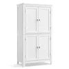 A white cabinet with four doors, stacked in two levels, against a white background. Produktbild-Vorschau