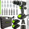 A collection of power tools and accessories laid out on a white background. Produktbild-Vorschau