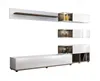 Anbauwand Wohnwand Schrankwand SILK Perla Elm Weiss Led Produktbild-Vorschau 2