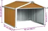 A diagram showing the dimensions of a garden shed. Náhľad obrázku produktu