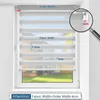 A window with a roller blind, showing measurement details. Produktbild-Vorschau