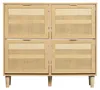 Szafka na buty – 100 x 25 x 90 cm, rattan/dąb – 4 wysuwane Podgląd zdjęcia produktu 7