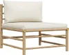 vidaXL Garten-Mittelsofa mit Kissen Cremeweiß Bambus Produktbild-Vorschau 7