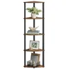 A five-tier corner shelf unit decorated with various home decor items. Náhled obrázku produktu