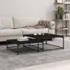 vidaXL Zestaw stolików 2 szt. czarny materiał Podgląd zdjęcia produktu 2