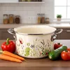Kremowy, emaliowany garnek MAKI, 22 cm, pojemność 4 litry Podgląd zdjęcia produktu 2