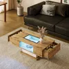 Abrihome Couchtisch mit Zwei Schubladen und Farbwechselndem Produktbild-Vorschau 1