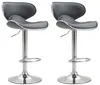 2er Set Barhocker HLO-CP29 V2 Kunstleder chrom  grau Produktbild-Vorschau 1