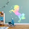 218 Wandtattoo Einhorn bunt - Größe 750 x 750 mm Produktbild-Vorschau 3