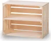 A wooden crate with two shelves, presented against a white background. Produktbild-Vorschau