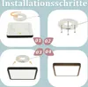 ZMH LED Plafonnier Noir Plat Plafonnier 18W 23CM Angulaire Voir les images du produit 7